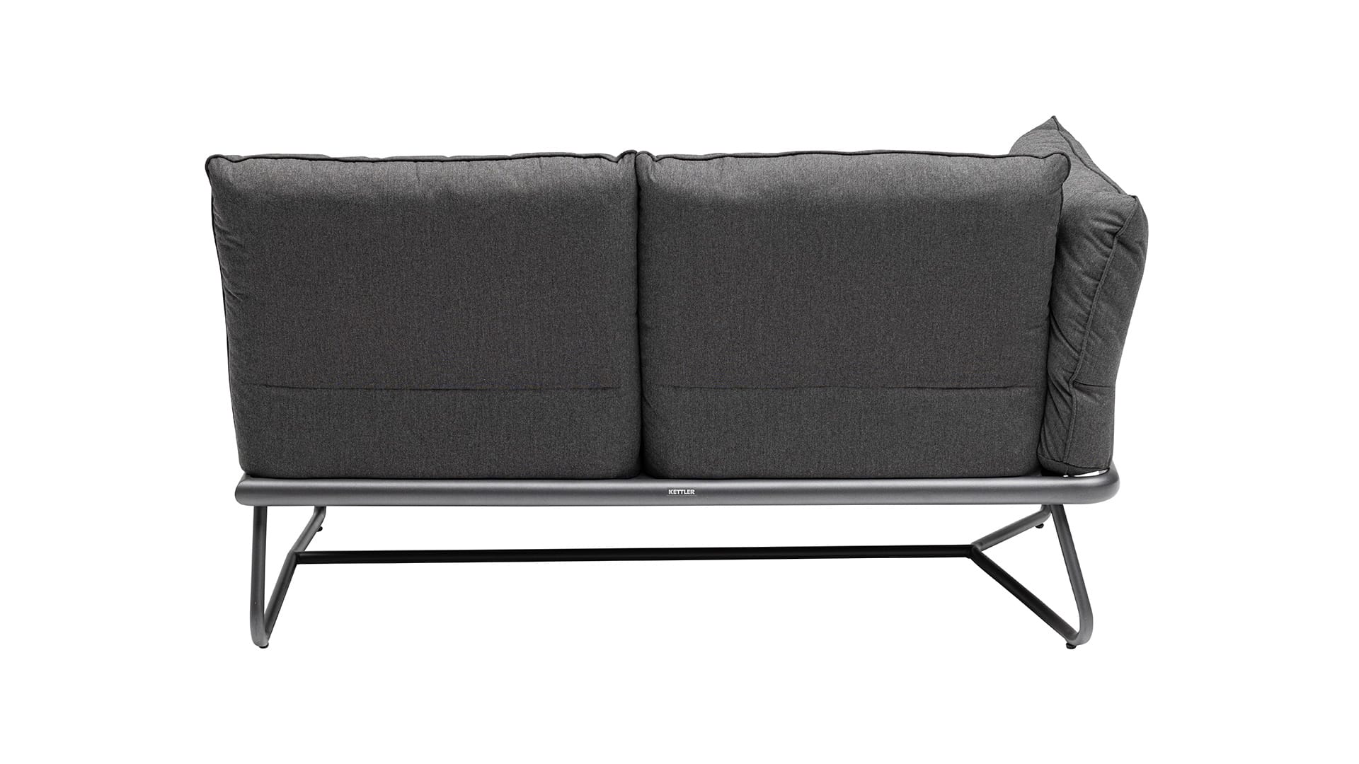 KETTLER GENTLE  Lounge Endteil 2-Sitzer links, anthrazit matt/ sooty, Aluminium/Outdoor-Stoff