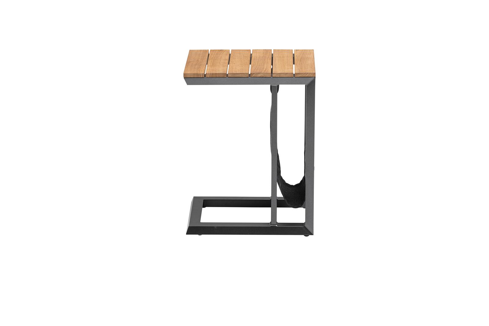 Kettler Ocean Skid Universal Beistelltisch, anthrazit, Aluminium mit Teak-Tischplatte