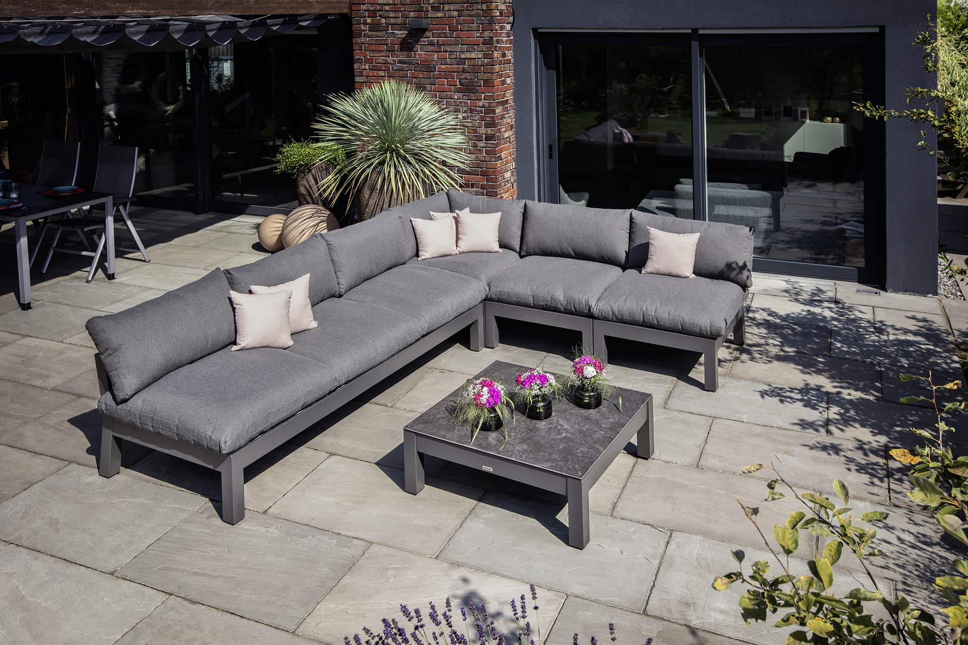 Kettler Comfort Lounge Set 5-teilig Anthrazit Matt/Graphite