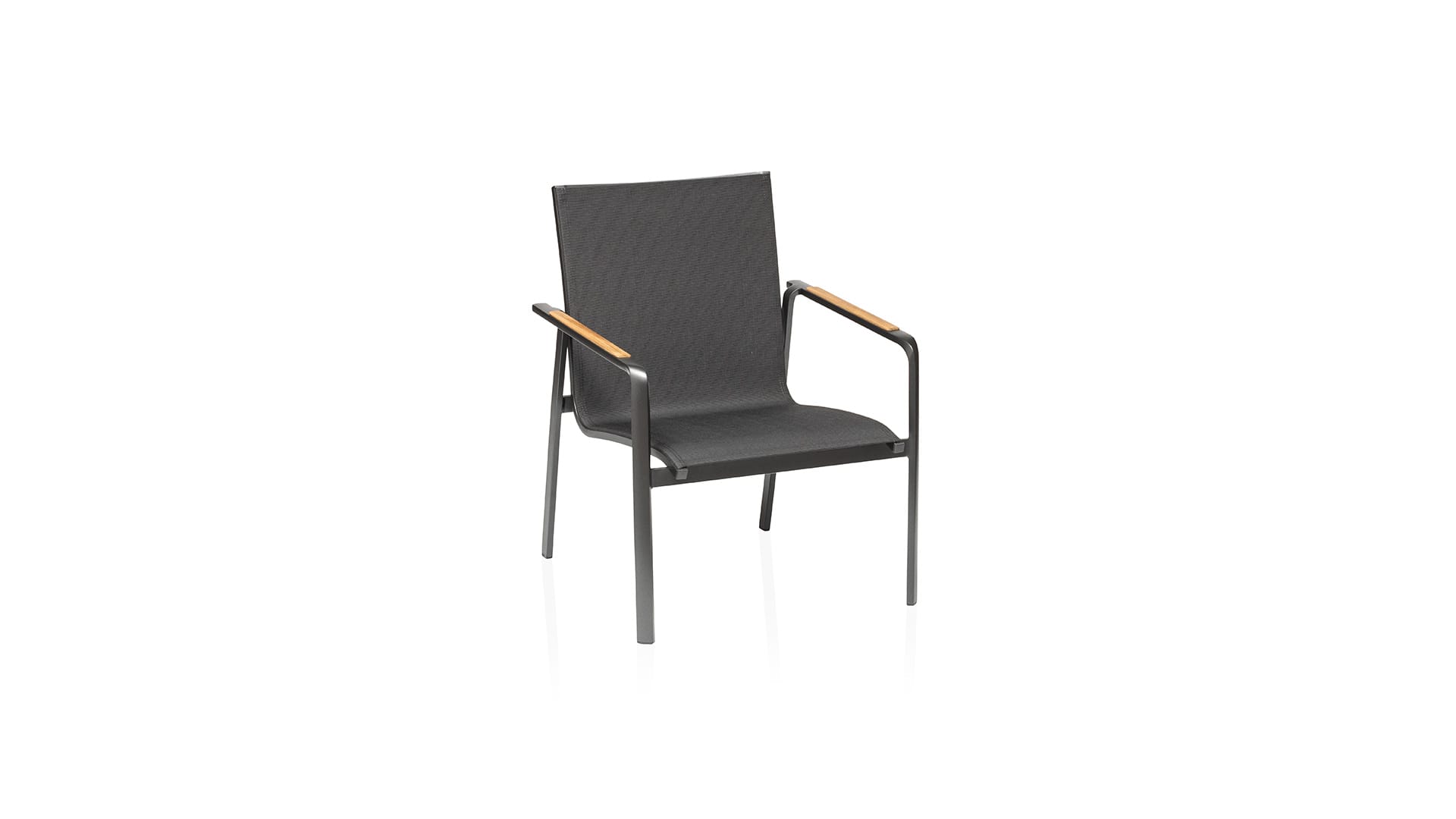 Kettler DIAMOND Loungesessel, anthrazit/ charcoal, Aluminium/Outdoorgewebe/Teakholz
