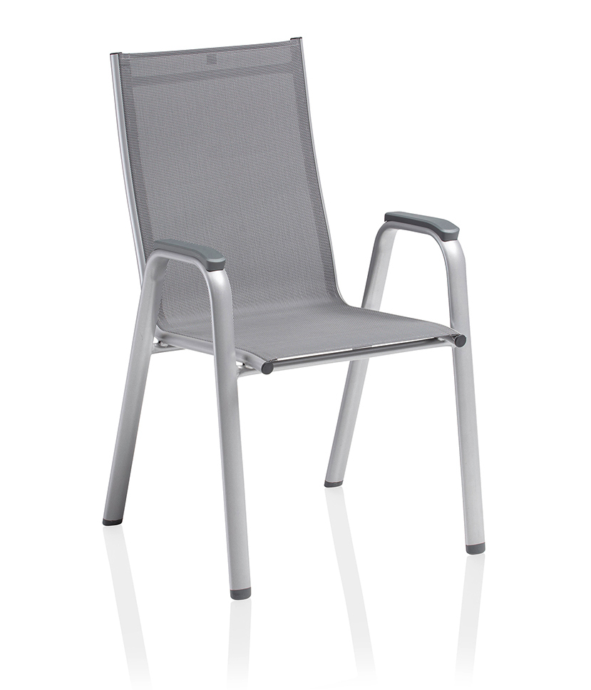 Kettler CIRRUS Silver-Line Stapelsessel silber/anthrazit-grau Komforthöhe