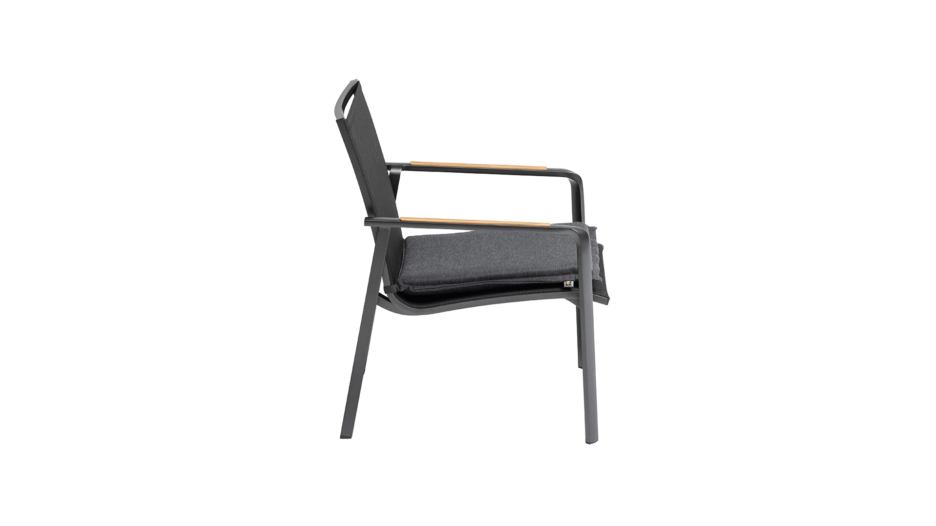 Kettler DIAMOND Loungesessel, anthrazit/ charcoal, Aluminium/Outdoorgewebe/Teakholz