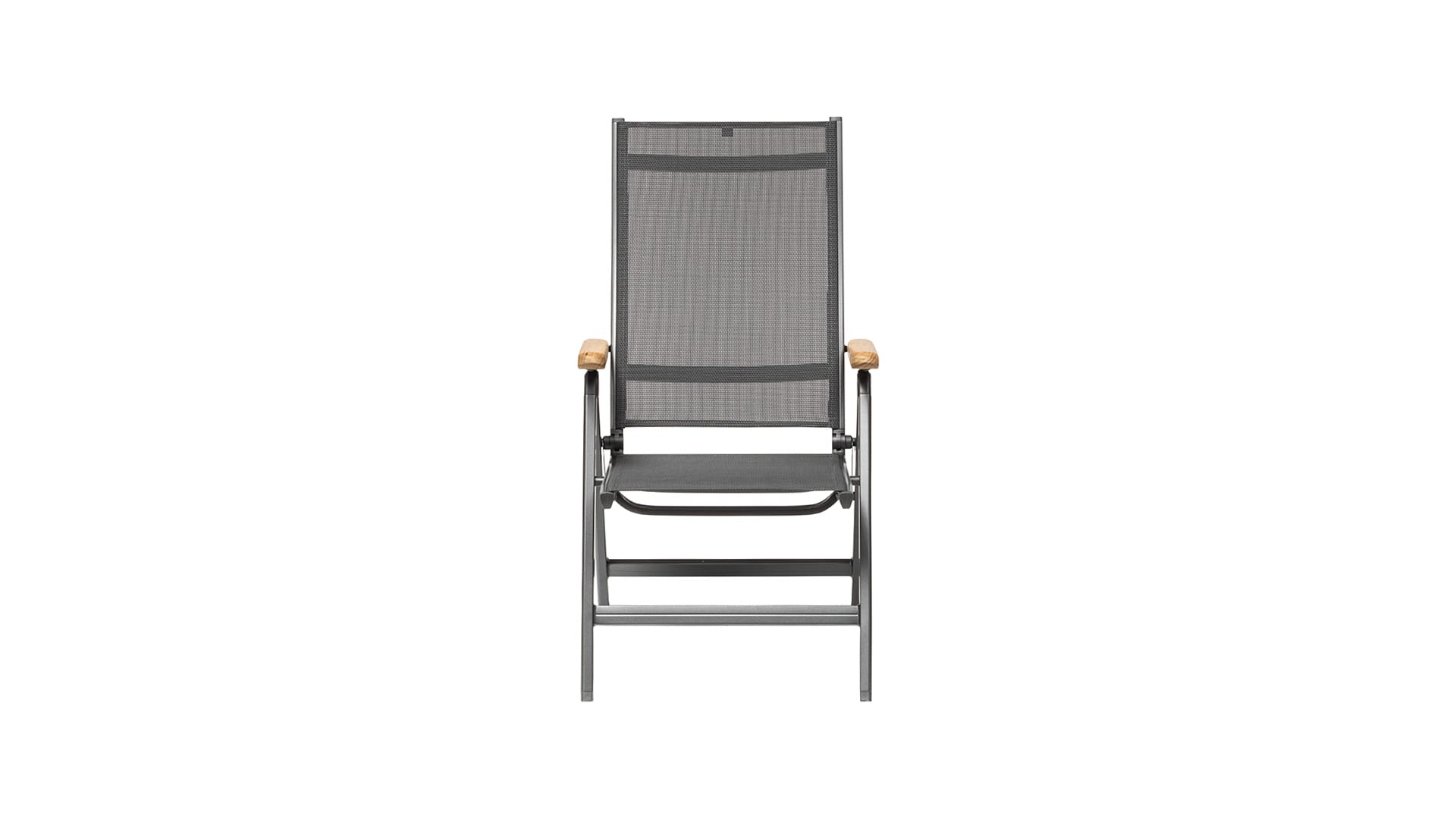 Kettler GRANADA Multipositionssessel, anthrazit/anthrazit, Aluminium/Outdoorgewebe/Teakholz