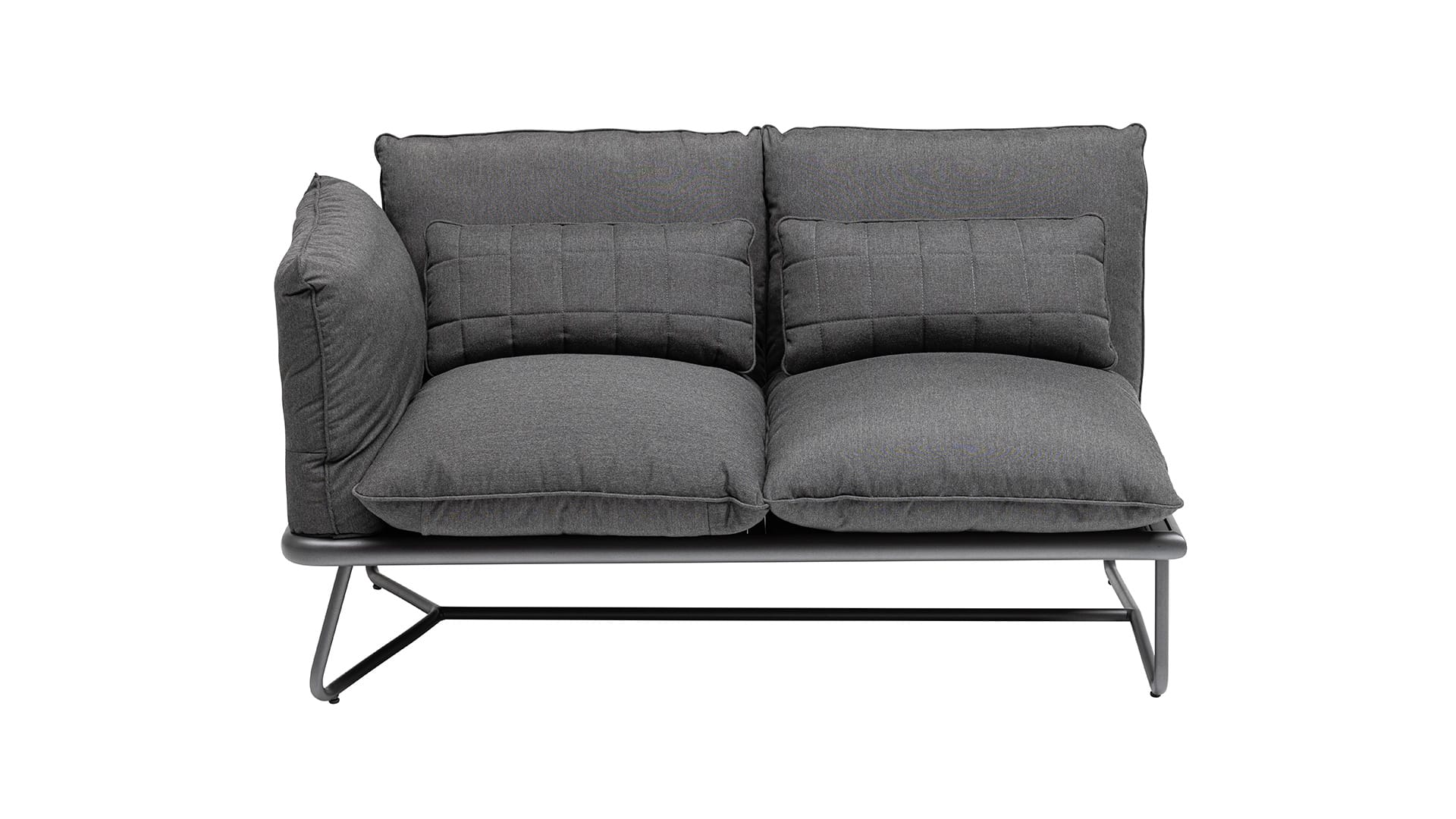 KETTLER GENTLE  Lounge Endteil 2-Sitzer links, anthrazit matt/ sooty, Aluminium/Outdoor-Stoff