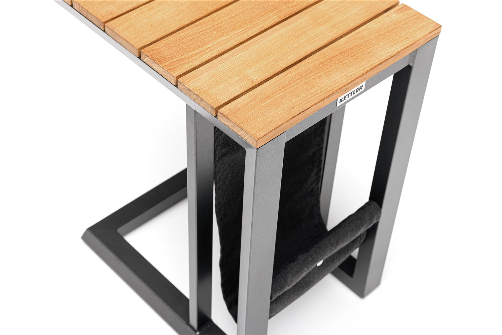 Kettler Ocean Skid Universal Beistelltisch, anthrazit, Aluminium mit Teak-Tischplatte