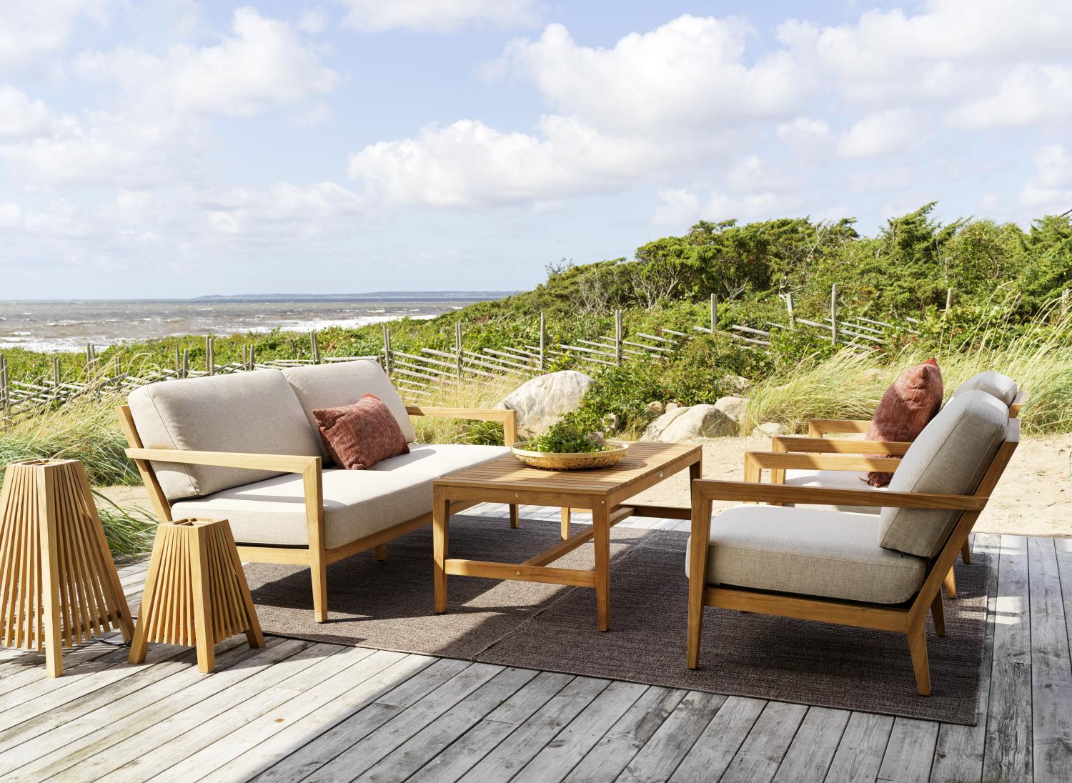 Brafab Populär Sofa Teak 2,5 mit Kissen