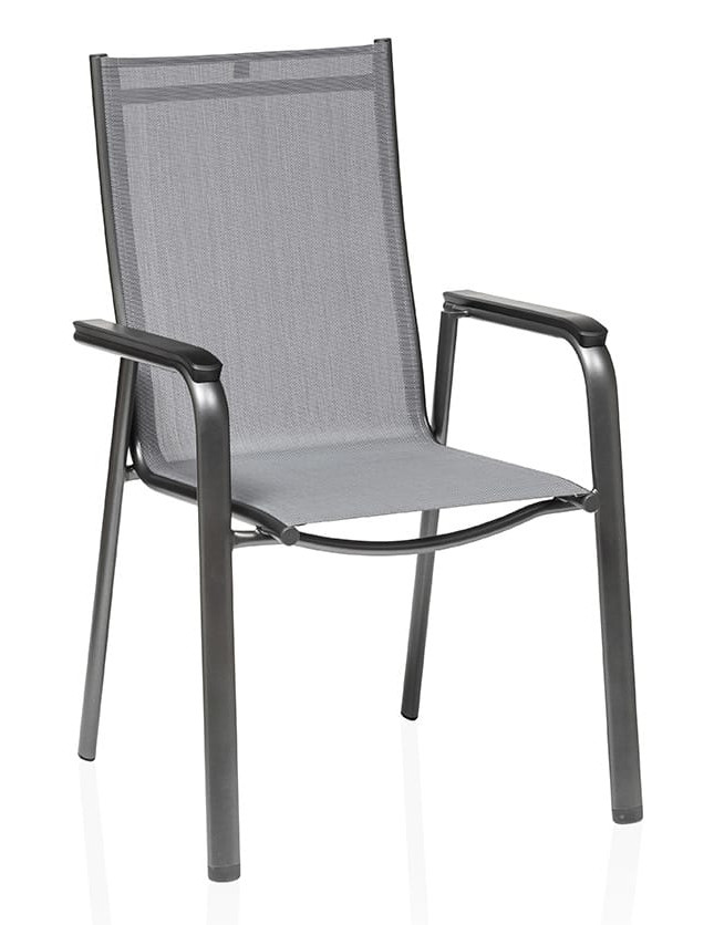 Kettler CIRRUS Stapelsessel, anthrazit/anthrazit-grau, Aluminium/Outdoorgewebe