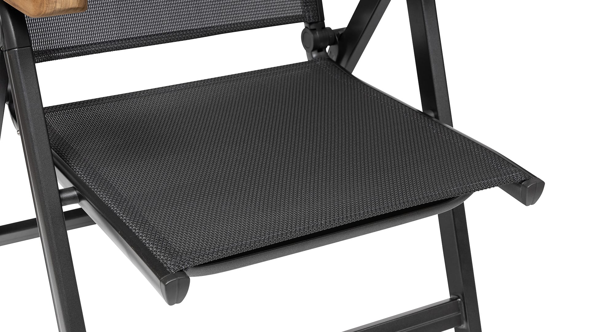 Kettler GRANADA Multipositionssessel, anthrazit/anthrazit, Aluminium/Outdoorgewebe/Teakholz