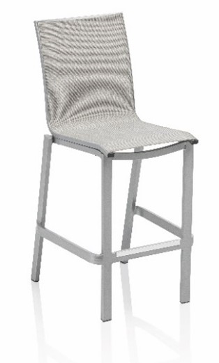 KETTLER Barstuhl ohne Armlehne RASMUS Aluminium/Outdoorgewebe silber/ hellgrau