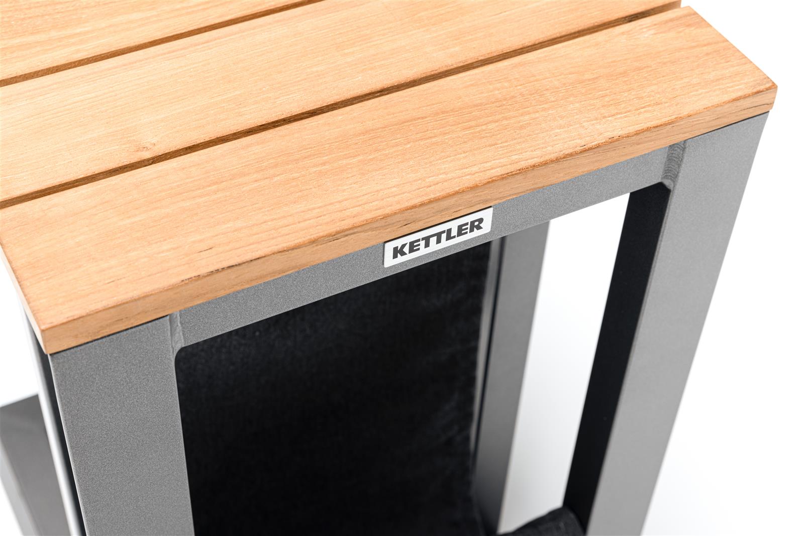 Kettler Ocean Skid Universal Beistelltisch, anthrazit, Aluminium mit Teak-Tischplatte