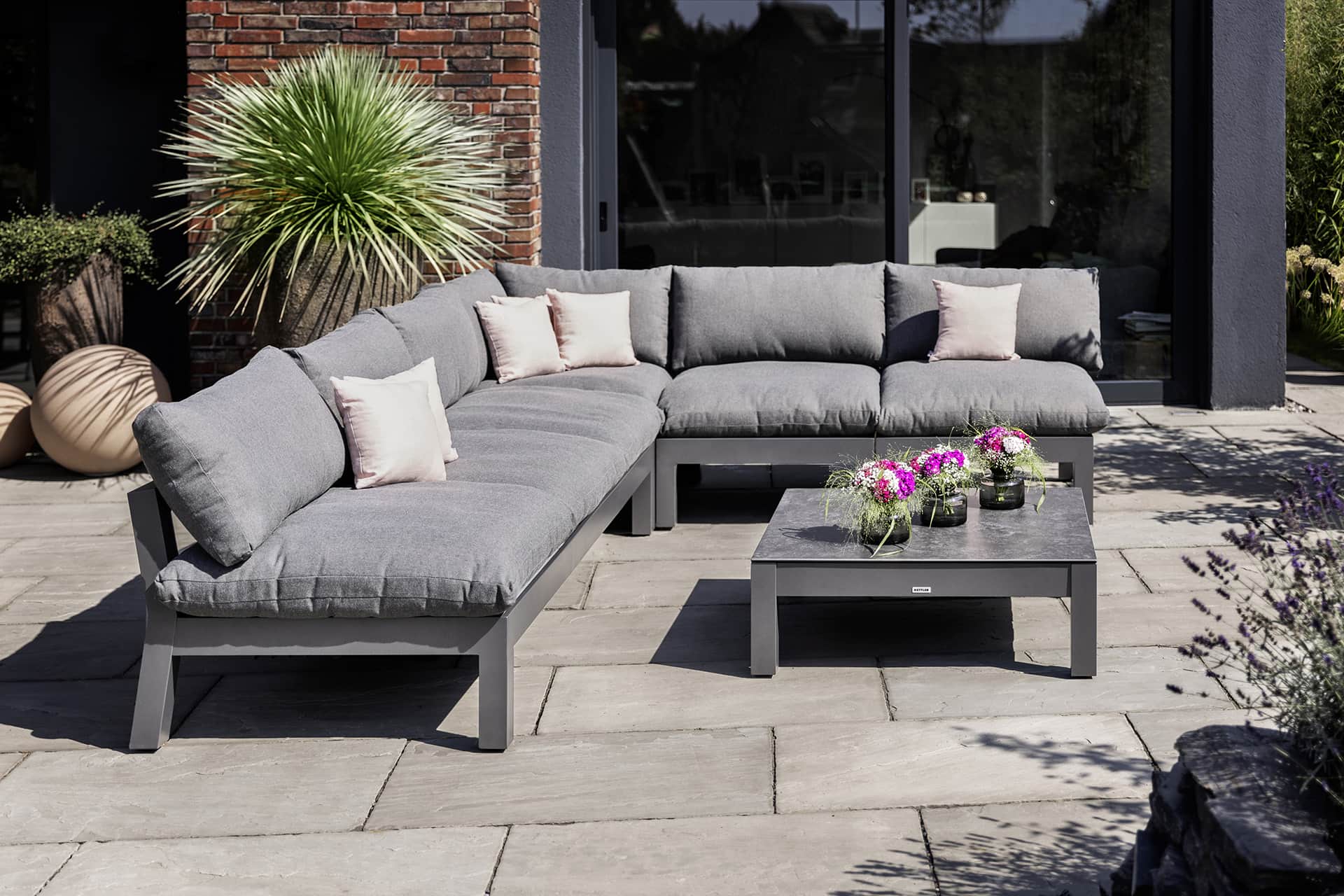 Kettler Comfort Lounge Set 5-teilig Anthrazit Matt/Graphite