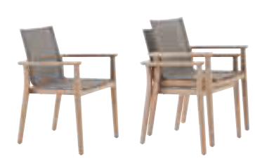 ARCO Lugano Stapelbarer Armlehnstuhl In Teak, Rahmen In Teak Überzug Winter