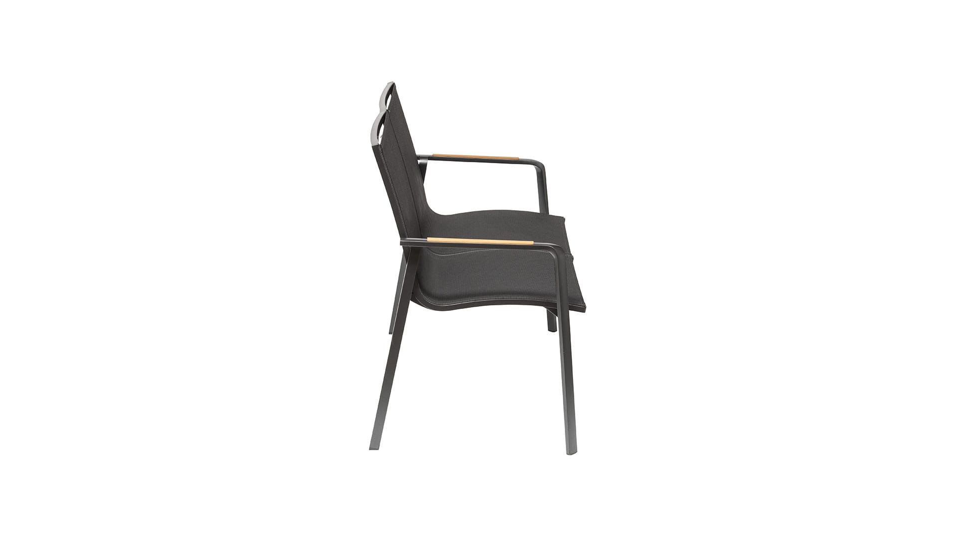 Kettler DIAMOND 2er Bank, anthrazit/ charcoal, Aluminium/Outdoorgewebe/Teakholz
